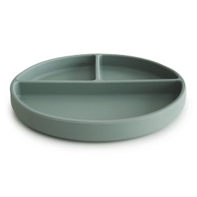 Bilde av Mushie Silikontallerken med rommer (Cambridge Blue)