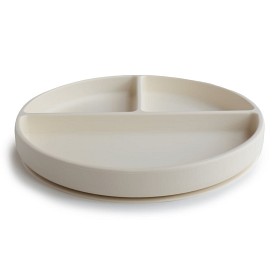 Bilde av Mushie Silikontallerken med rommer (Ivory)