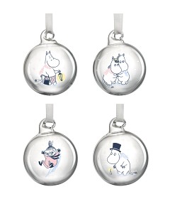 Bilde av Muurla Julekuler Mumin 4-pack (Låt det snöa)