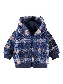 Bilde av name it Mazie Check Teddyjacka (Dark Sapphire)
