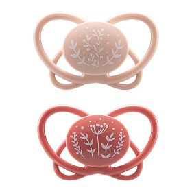 Bilde av nip My Butterfly Smokk Silikon 2-pakning 0-6 mån (Rød/Rosa)