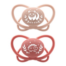 Bilde av nip My Butterfly Smokk Silikon 2-pakning 5-18 mån (Rød/Rosa)