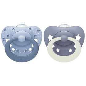 Bilde av NUK First Choice Classic Day & Night Silikonsmokk 0-6m (Blue)