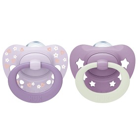 Bilde av NUK First Choice Classic Day & Night Silikonsmokk 0-6m (Purple)