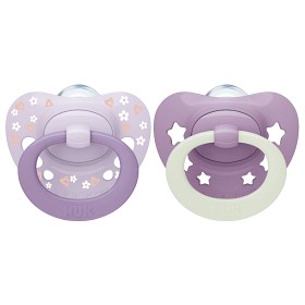 Bilde av NUK First Choice Classic Day & Night Silikonsmokk 18-36m (Purple)