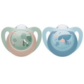 Bilde av NUK First Choice Silikonsmokk 18-36m 2-pack (Turtle/Whale)
