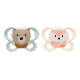 Bilde av NUK Perfect Match Air Silikonsmokk 0-2m 2-pack (Fox/Bear)