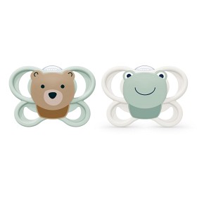 Bilde av NUK Perfect Match Air Silikonsmokk 0-6m 2-pack (Bear/Frog)