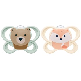 Bilde av NUK Perfect Match Air Silikonsmokk 0-6m 2-pack (Fox/Bear)