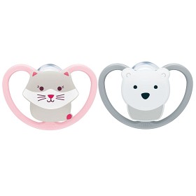 Bilde av NUK Perfect Match Air Silikonsmokk 18-36m 2-pack (Cat/Polarbear)