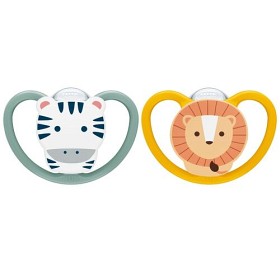 Bilde av NUK Perfect Match Air Silikonsmokk 18-36m 2-pack (Zebra/Lion)