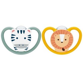 Bilde av NUK Perfect Match Air Silikonsmokk 6-18m 2-pack (Zebra/Lion)