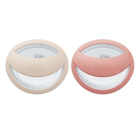Bilde av NUK Perfect Match Silikonsmokk  0-6m 2-pack (Beige/Red)
