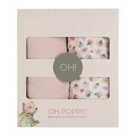 Bilde av Oh Poppy! Holly Muslinteppe 2-pack (Fresh Vanilla /Powder Pink)
