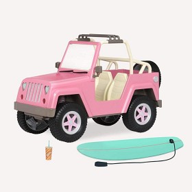 Bilde av Our Generation 4x4 Bil med elektronikk og surfebrett (Rosa)