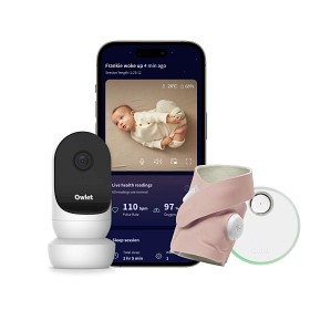Bilde av Owlet Dream Sock Babymonitoren + Cam2 Bundle (Dusty Rose)