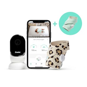 Bilde av Owlet Monitor Duo 3 Babymonitor + Babylarm (Leopard/Mint)