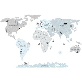 Bilde av Pastelloe Wallsticker - World Map Eco M