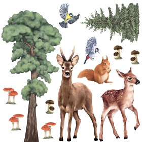 Bilde av Pastellowe Wallsticker - Forest Animals II