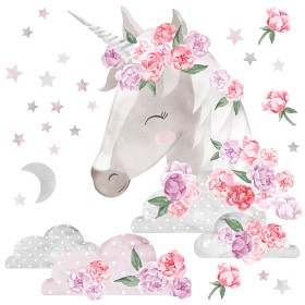 Bilde av Pastellowe Wallsticker - Unicorn (Rosa)