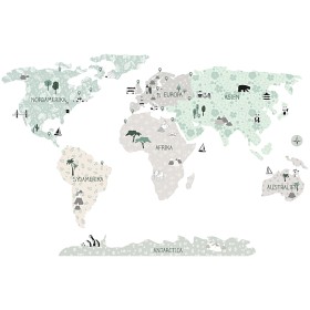 Bilde av Pastellowe Wallsticker - World Map Tropic Sand L