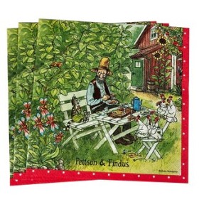 Bilde av Pettson & Findus Servietter 16 stk (Kaffe)