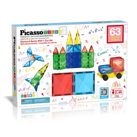 Bilde av Picasso Tiles Diamond Series Magnetic Tiles set 63-delar
