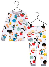 Bilde av Pippi Långstrump Livlig Tvådelad Pyjamas (Vit)