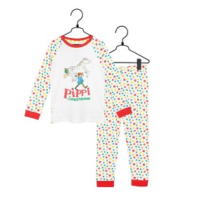 Bilde av Pippi Långstrump Prickar Tvådelad Pyjamas (Vit)