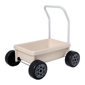 Bilde av Plasto Lær-å-gå vogn med stille hjul (Beige)