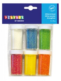 Bilde av Playbox Glitterströssel 6 st pastell