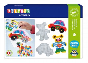 Bilde av Playbox XL-pärlset bil & björn 600 rörpärlor