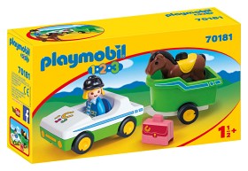 Bilde av Playmobil 1.2.3 70181 Bil med hestetransport