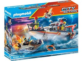Bilde av Playmobil City Action 70140 Sjönöd Brannslokking med brann- og redningsbåt