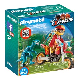 Bilde av Playmobil Dinos - Motocrosscykel med raptor 9431