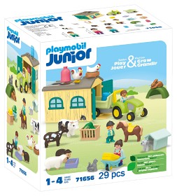 Bilde av Playmobil Junior 71656 Gårdseventyr med traktor, henger og dyrevenner