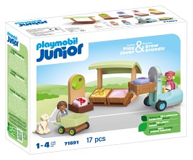 Bilde av Playmobil Junior 71691 Økologisk markedsstativ & gaffeltruck