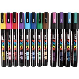 Bilde av Posca Marker PC-3M 12 stk (Mixade farger)