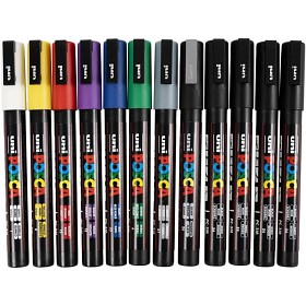 Bilde av Posca Marker PC-3M 12 stk (Mixade farger)