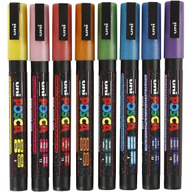 Bilde av Posca Marker PC-3ML 8 stk (Glitterfarger)