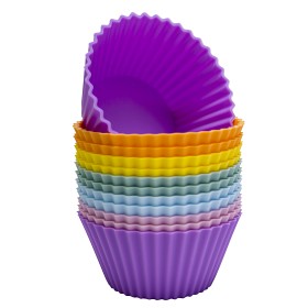Bilde av Pufz Muffinsformer i Silikon 12-pack (Fargeblanding regnbue pastell)