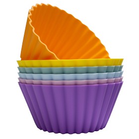 Bilde av Pufz Store Muffinsformer i Silikon 6-pack (Fargeblanding regnbue pastell)