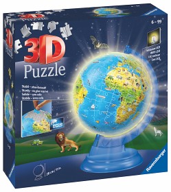 Bilde av Ravensburger 3D Puslespill Jordklode Nattlampe (180-brikker)