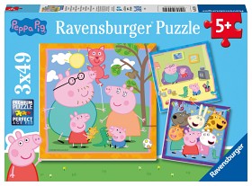 Bilde av Ravensburger Greta Gris Puslespill Greta Gris familie og venner (3x49 biter)