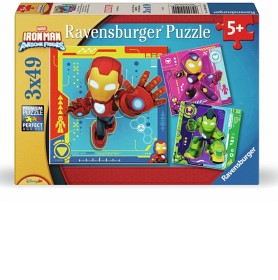 Bilde av Ravensburger Iron Man & His Awesome Friends puslespill 3x49-brikker