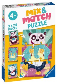 Bilde av Ravensburger Mix Match Animals Pussel 3x24-bitar