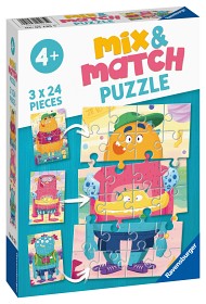 Bilde av Ravensburger Mix Match Lustiga Monster Pussel 3x24-bitar