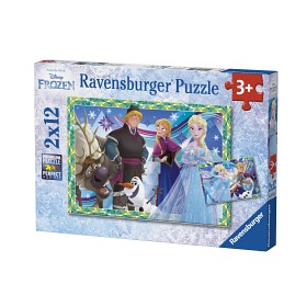 Bilde av Ravensburger - Pussel Disney Frozen - Vinterspelen 2x12-bitar