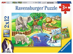Bilde av Ravensburger Pussel Djur på Zoo 2x12-bitar