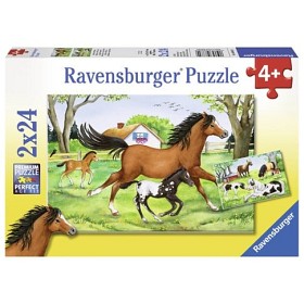 Bilde av Ravensburger - Pussel En värld av hästar 2x24-bitar